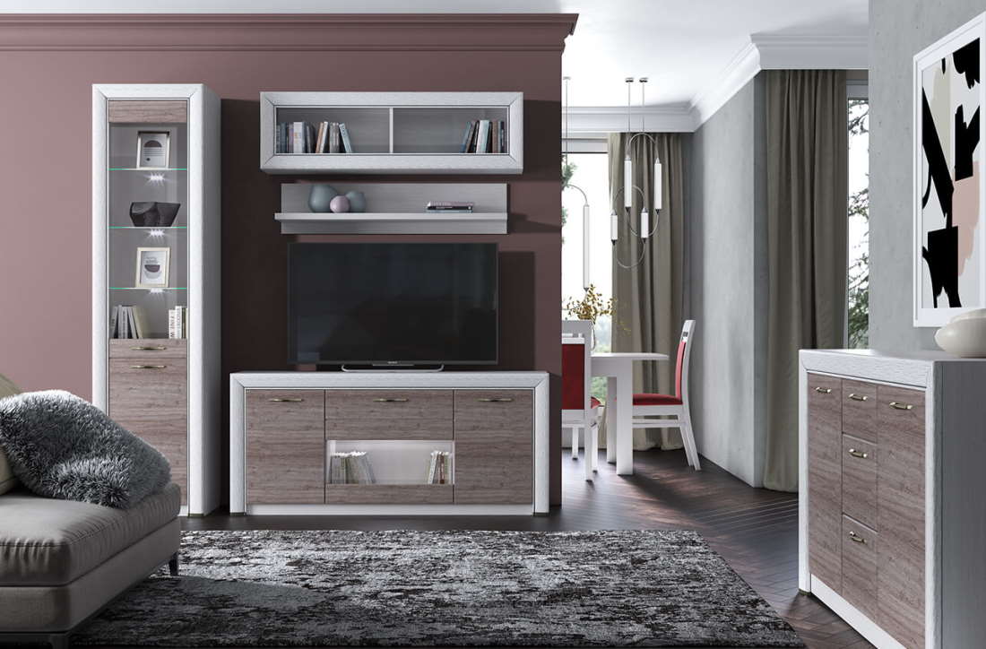 Фото Тумба RTV 1V2D1S Оливия (Olivia) от производителя Анрэкс в Анапе по цене 18 710 ₽