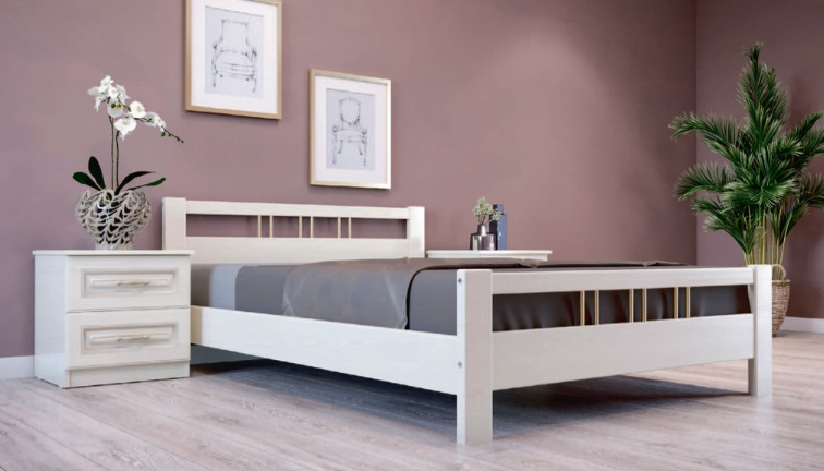 Фото Кровать двуспальная Вероника-3 (СМ 140х200) без основания с универсальными царгами от производителя Браво-мебель в Анапе по цене 13 070 ₽