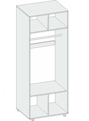 Фото Шкаф Аллегро вар.№4 (90) экокожа двухдверный от производителя Диал в Анапе по цене 11&nbsp;560 ₽