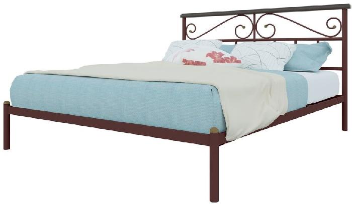 Кровать односпальная Эсмеральда (СМ 120х190) трубка металл ( 120х190 , металл , медная шагрень , без подъемного мех. , без ящиков , без матраса (Милсон) )