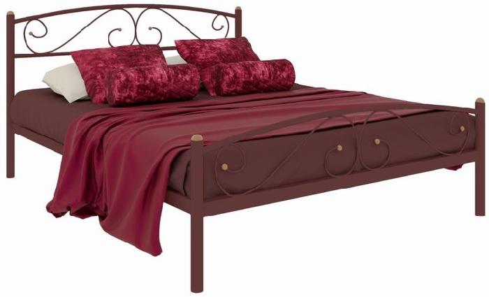 Кровать двуспальная Вероника Plus (СМ 160х200) трубка металл ( 160х200 , металл , медная шагрень , без подъемного мех. , без ящиков , без матраса (Милсон) )