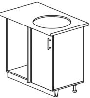 Фото  кухня селена к-80 (к-56) стол-мойка угловая 1000 правая производитель Ставрополь Мебель