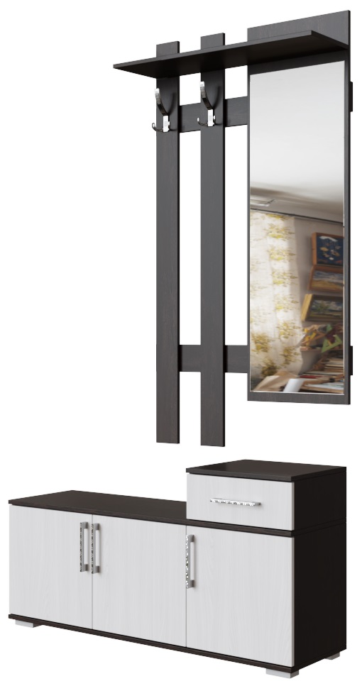 Фото Вешалка с зеркалом №3 (0,8) от производителя Хорошая мебель в Анапе по цене 14 480 ₽