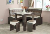 Кухонная лавка Кантри мини (венге, кожзам темно-коричневый №725 (ТриЯ) ) в Анапе от производителя 