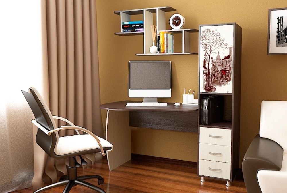 Фото Стол компьютерный Гимназист(М) (с полкой) от производителя ТриЯ в Анапе по цене 15&nbsp;510 ₽