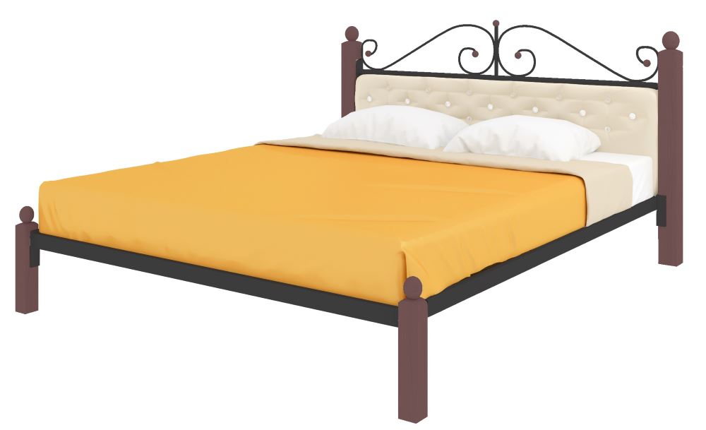Фото Кровать двуспальная Диана Lux мягкая (СМ 160х200) трубка металл от производителя Милсон в Анапе по цене 23 340 ₽