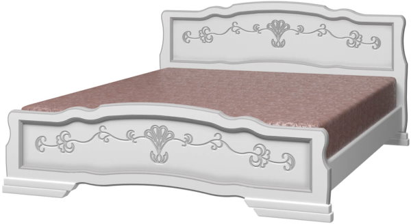 Фото Кровать двуспальная Карина-6 (СМ 160х200) с выдвижными ящиками, без основания с универсальными царга от производителя Браво-мебель в Анапе по цене 29 530 ₽