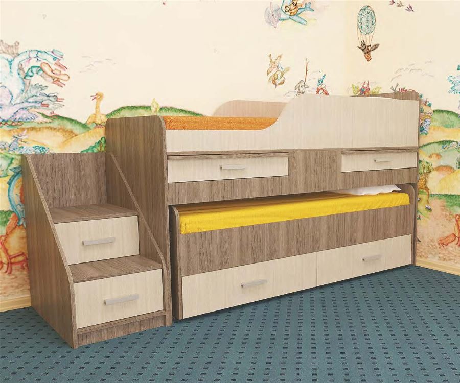 Фото Кровать 2-х ярусная Лесики (СМ 70х180/70х170) от производителя Пирамида в Анапе по цене 24&nbsp;220 ₽