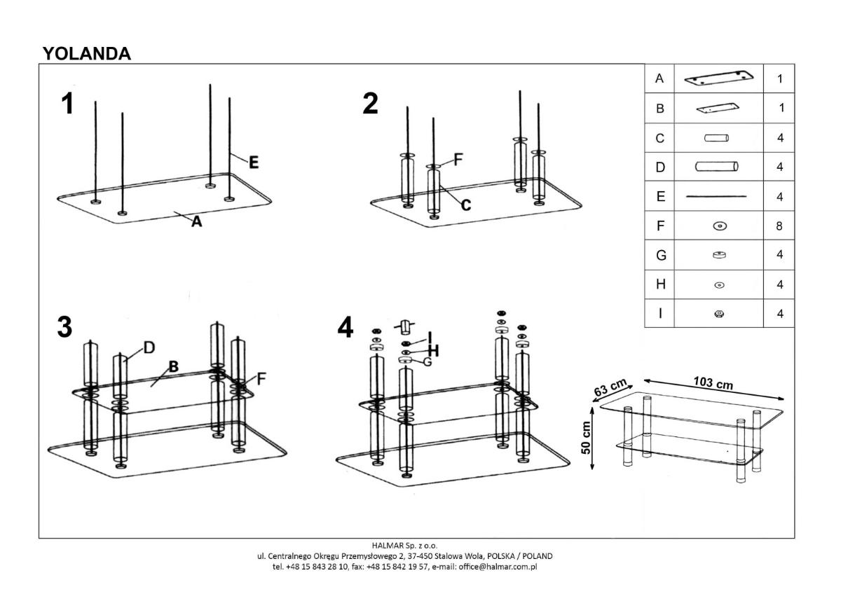 Фото Стол журнальный Halmar Yolanda от производителя Halmar  в Анапе по цене 9 170 ₽