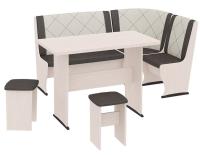 Кухонный уголок-комплект Челси Т2 (дуб белфорт, кожзам лен коричневый-лен бежевый (ТриЯ) ) в Анапе от производителя 