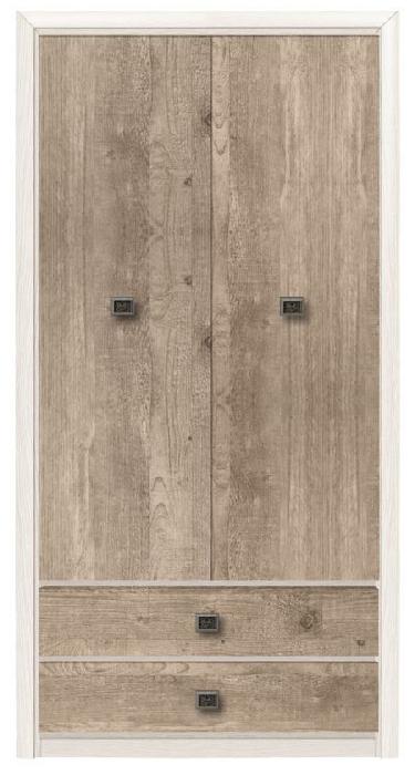 Шкаф Коен REG2D2S (104) двухдверный (ясень снежный, ясень снежный-сосна натуральная,(Black Red White (БРВ)))