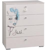 Комод Гламур  (белый-белый глянец (Мебельсон) ) в Анапе от производителя 