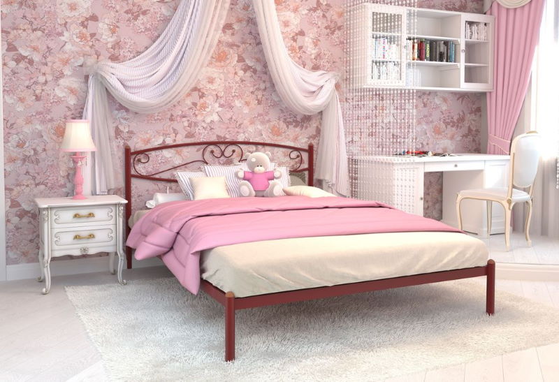 Фото Кровать двуспальная Каролина (СМ 180х200) трубка металл от производителя Милсон в Анапе по цене 13 810 ₽