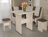 Кухонный уголок-комплект Челси мини (дуб белфорт, кожзам лен коричневый-лен бежевый (ТриЯ) ) в Анапе от производителя 