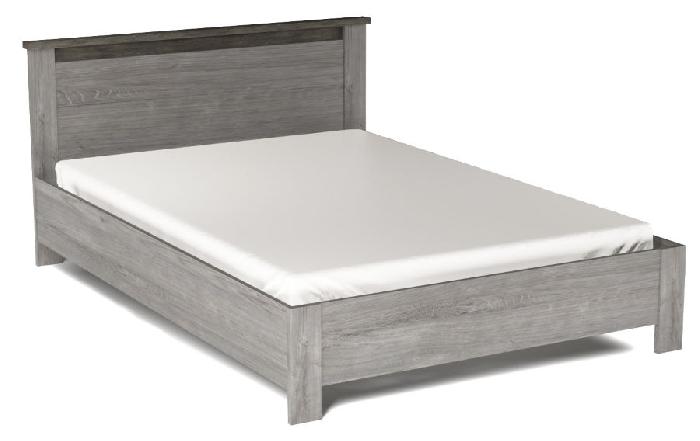 Кровать двуспальная Денвер (СМ 140х200) без основания ( 140х200 , ЛДСП , риббек серый-камень темный , без подъемного мех. , без ящиков , без матраса (СБК) )