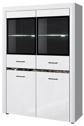 Фото Шкаф с витриной 2V2D ВайтБлек (WhitBlack) от производителя Анрэкс в Анапе по цене 33 870 ₽