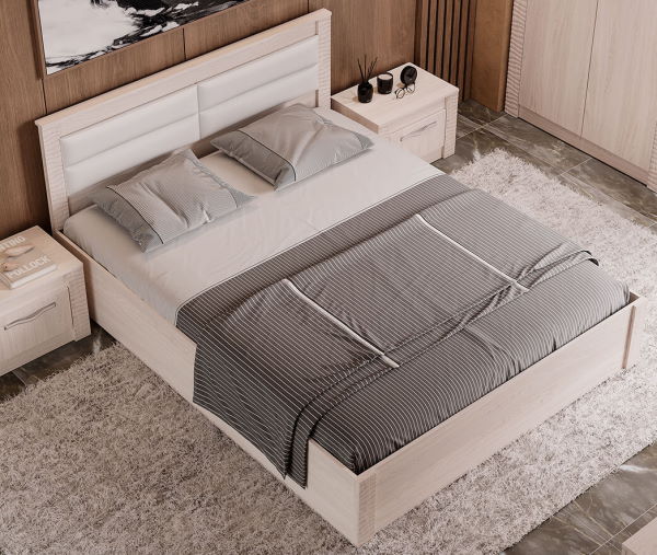 Фото Кровать двуспальная Монако КР-16 (СМ 160х200) с основанием (Мебелони) от производителя Мебелони в Анапе по цене 11 850 ₽