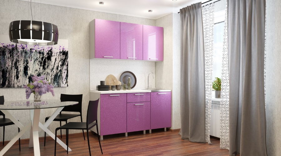 Фото Кухня блестки Сирень (1,5) от производителя БТС  в Анапе по цене 28 130 ₽