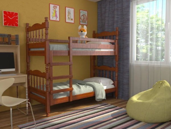 Фото Кровать 2-х ярусная Соня (СМ 80х189) с односторонними матрасами и выдвижными ящиками от производителя Браво-мебель в Анапе по цене 46&nbsp;380 ₽