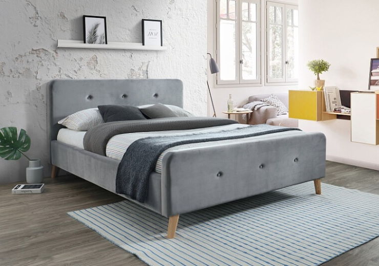 Фото Кровать двуспальная Signal Malmo Velvet (СМ 160х200) c ортопедическим основанием от производителя Signal в Анапе по цене 66&nbsp;980 ₽