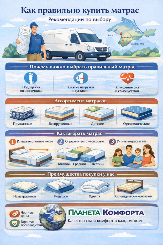 Как купить матрас в интернет магазине Планета Комфорта Анапа
